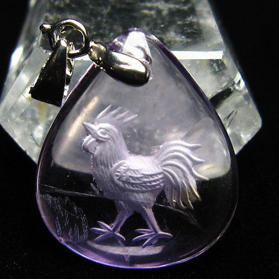 アメトリン十二支「酉」彫刻入りペンダント[T365-536]