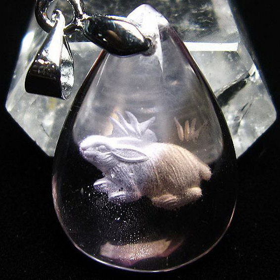 アメトリン十二支「卯」彫刻入りペンダント[T365-573]