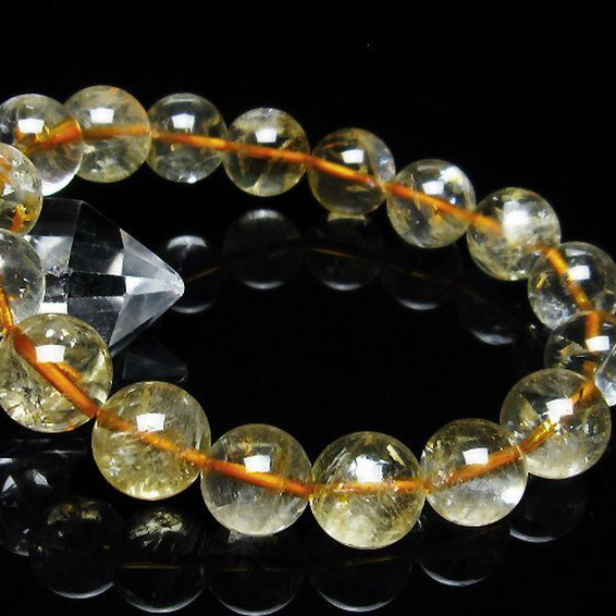 虹入りシトリンブレスレット13mm[T366-11281]