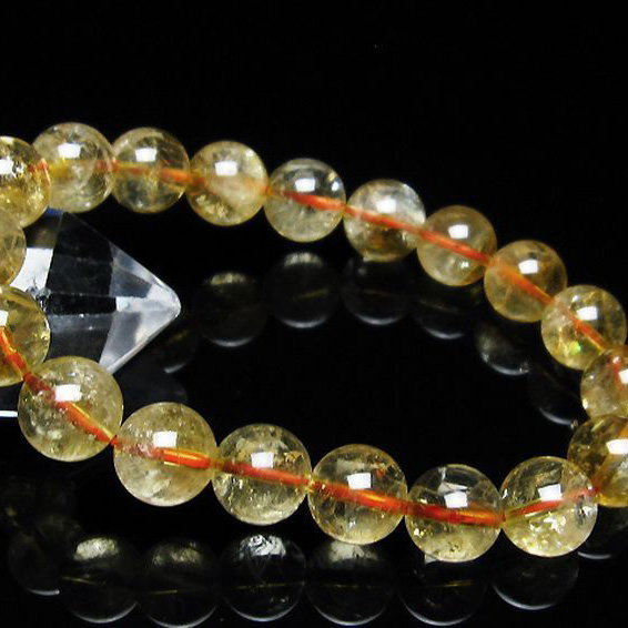 虹入りシトリンブレスレット10mm[T366-11295]