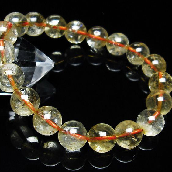 虹入りシトリンブレスレット10mm[T366-11330]