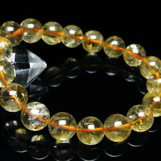 虹入りシトリンブレスレット11mm[T366-11338]