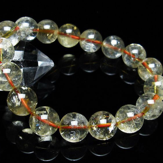 虹入りシトリンブレスレット12mm[T366-11344]