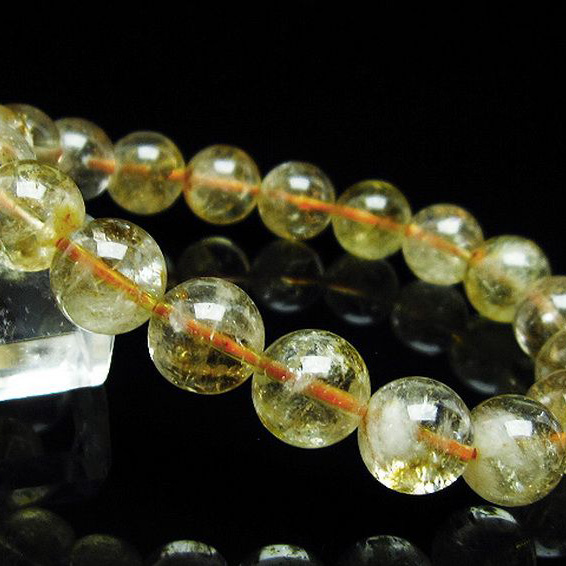 虹入りシトリンブレスレット11mm[T366-11652]