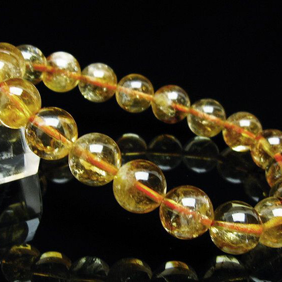 虹入りシトリンブレスレット10mm[T366-11737]