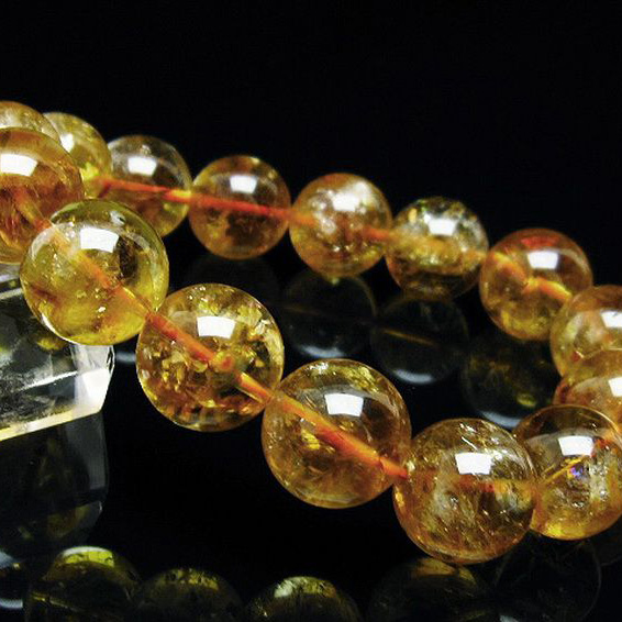 虹入りシトリンブレスレット14mm[T366-11745]