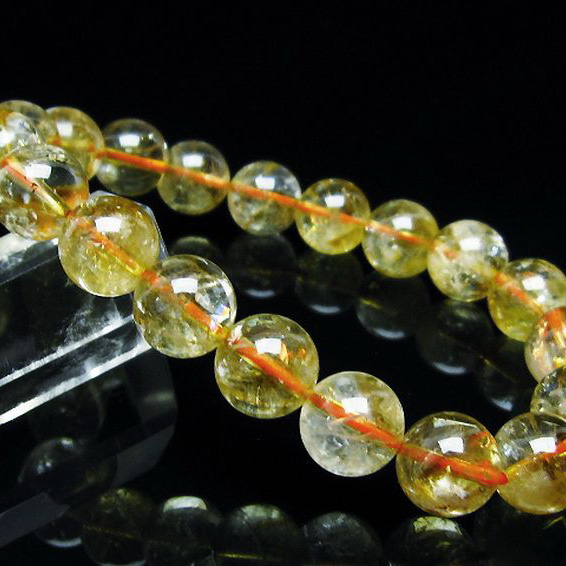 パワーストーン 天然石 虹入りシトリンブレスレット10mm[T366-11903]