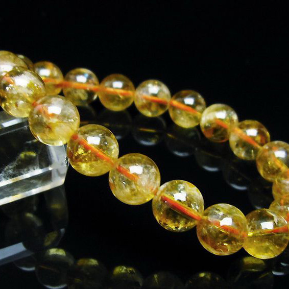 パワーストーン 天然石 虹入りシトリンブレスレット10mm[T366-11907]