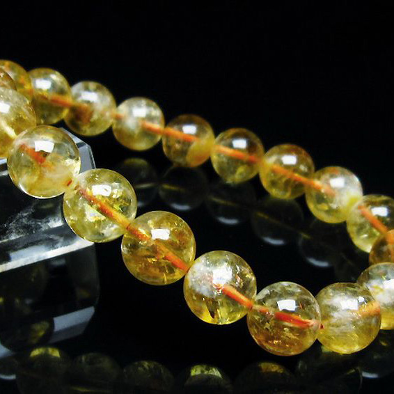パワーストーン 天然石 虹入りシトリンブレスレット10mm[T366-11910]