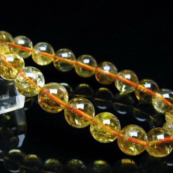 パワーストーン 天然石 虹入りシトリンブレスレット10mm[T366-11945]