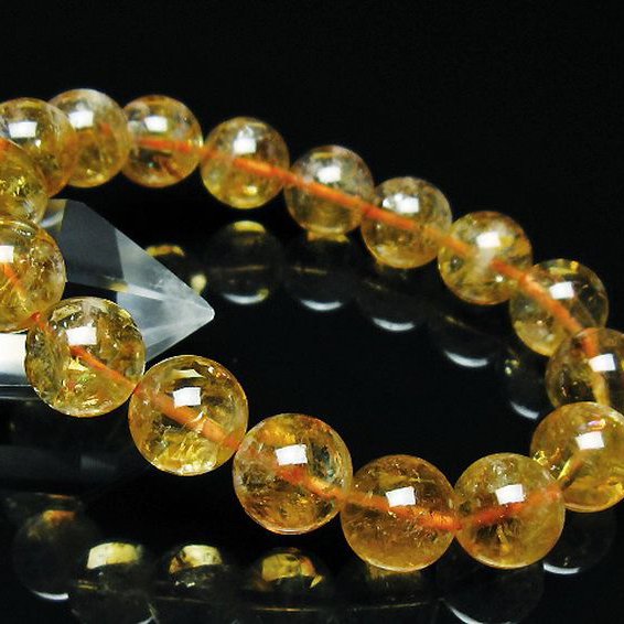 虹入りシトリンブレスレット 12mm [t366-12972]