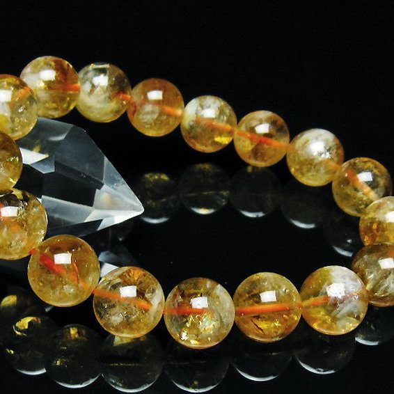 虹入りシトリンブレスレット 12mm [t366-12974]