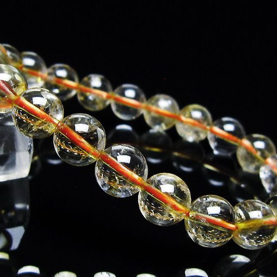 虹入りシトリンブレスレット 9mm [t366-13445]