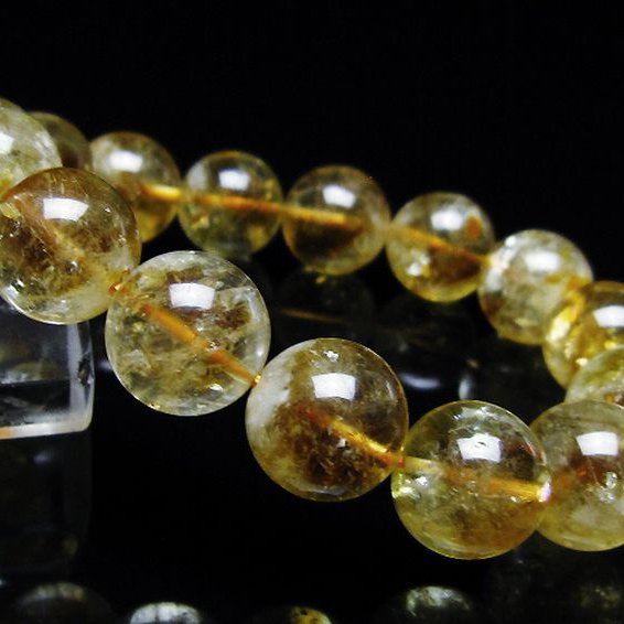 虹入りシトリンブレスレット 14mm [t366-13456]