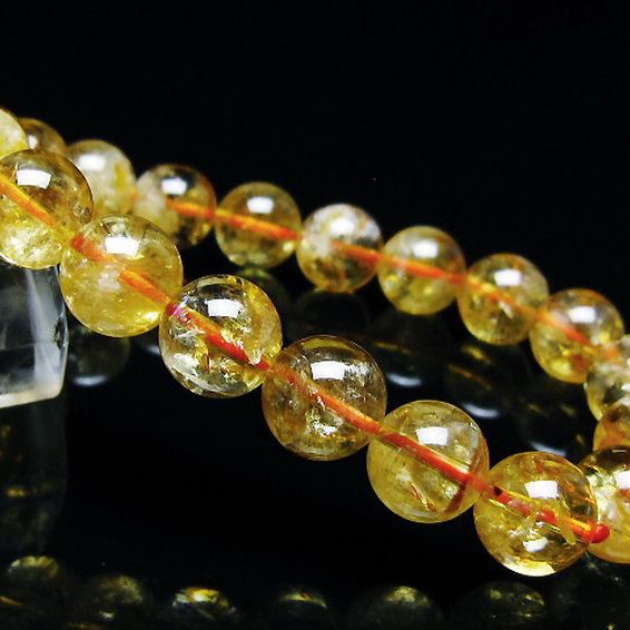 虹入りシトリンブレスレット 10mm [t366-13524]