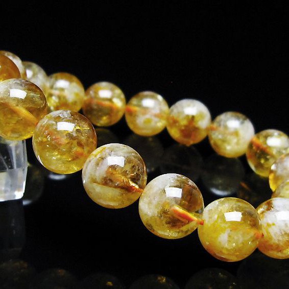 虹入りシトリンブレスレット 12mm [t366-13616]