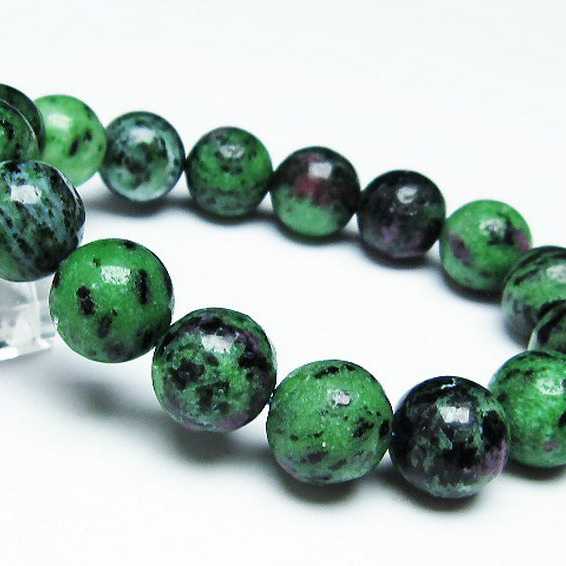 パワーストーン 天然石 ルビーインゾイサイトブレスレット14mm[T372-2779]