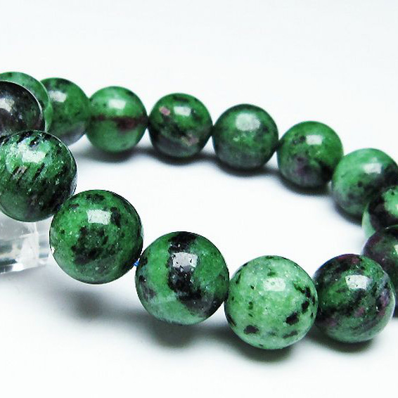 パワーストーン 天然石 ルビーインゾイサイトブレスレット15mm[T372-2786]