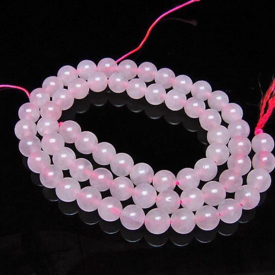 ローズクォーツ一連 6mm ビーズ [t374-2436]