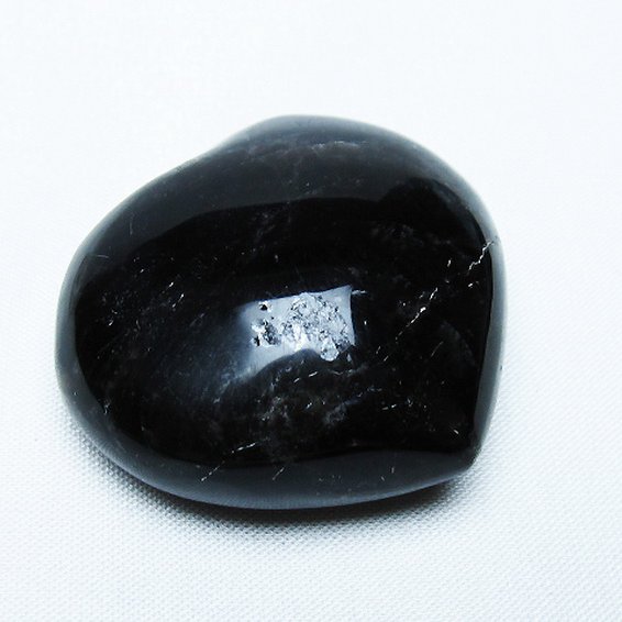 モリオン 純天然 黒水晶 ハート 置物[T375-5221]