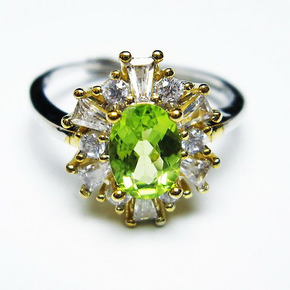 パワーストーン 天然石 ペリドット指輪(14号)[T382-4125]