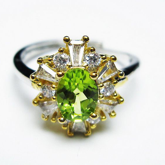 パワーストーン 天然石 ペリドット指輪(15号)[T382-4130]