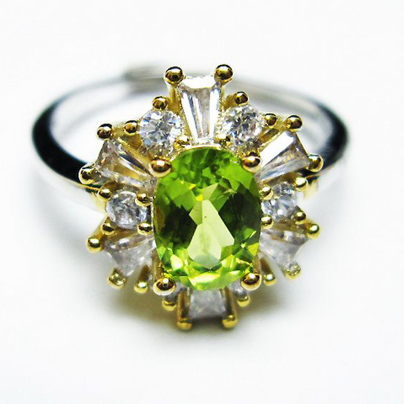 パワーストーン 天然石 ペリドット指輪(14号)[T382-4138]