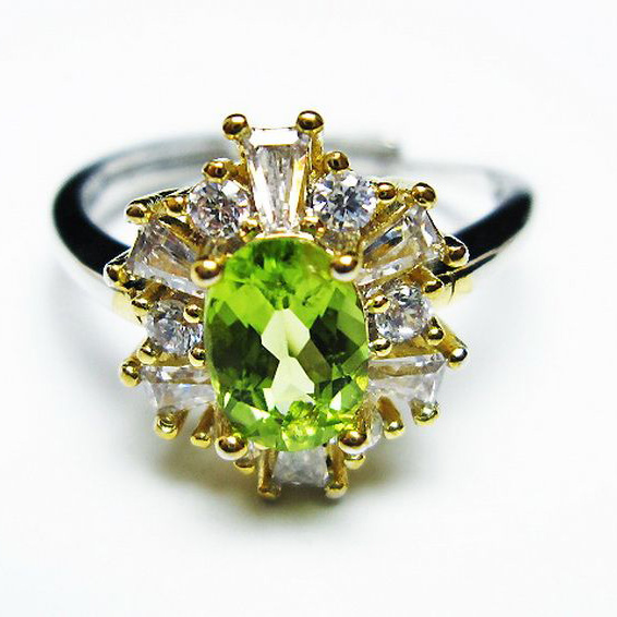 パワーストーン 天然石 ペリドット指輪(14号)[T382-4139]