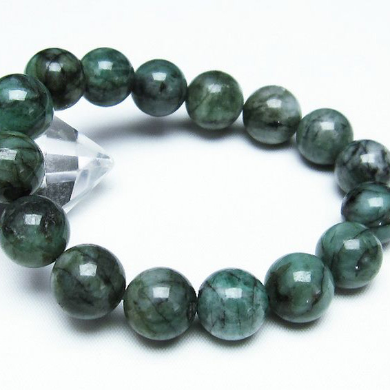 パワーストーン 天然石 エメラルドブレスレット 13mm [T398-8381]