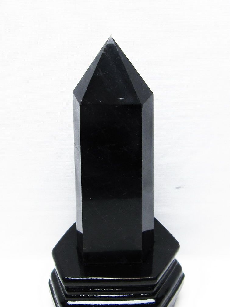 モリオン 純天然 黒水晶 六角柱[T43-7334]