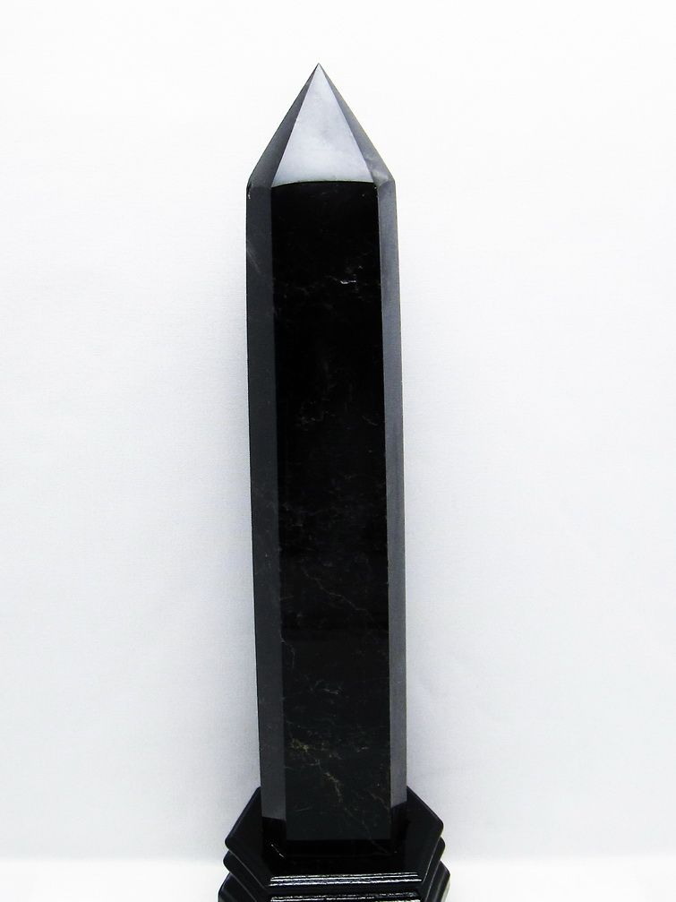 2.4Kgモリオン 純天然 黒水晶 六角柱[T43-7861]