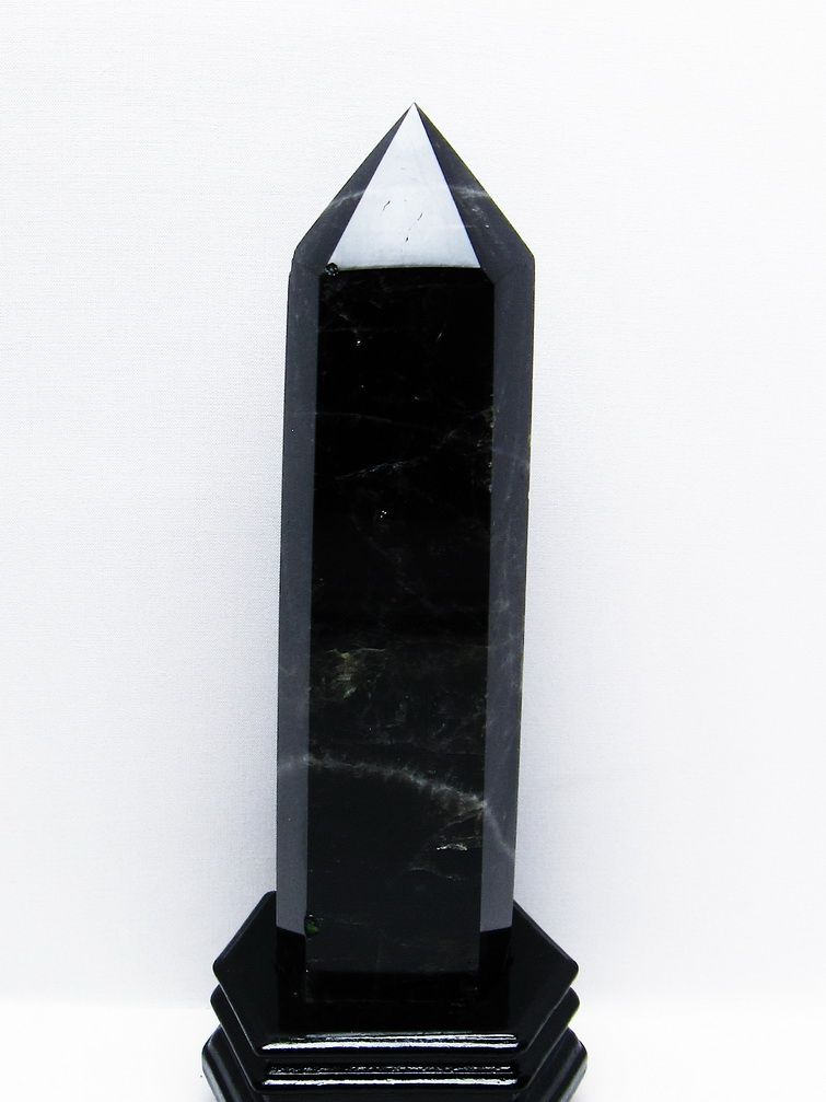 1.1Kgモリオン 純天然 黒水晶 六角柱[T43-7934]