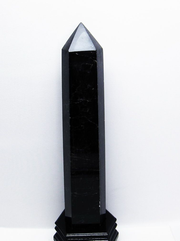 2.2Kgモリオン 純天然 黒水晶 六角柱[T43-7964]