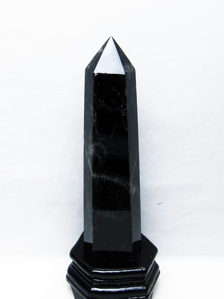 モリオン 純天然 黒水晶 六角柱[T43-8199]