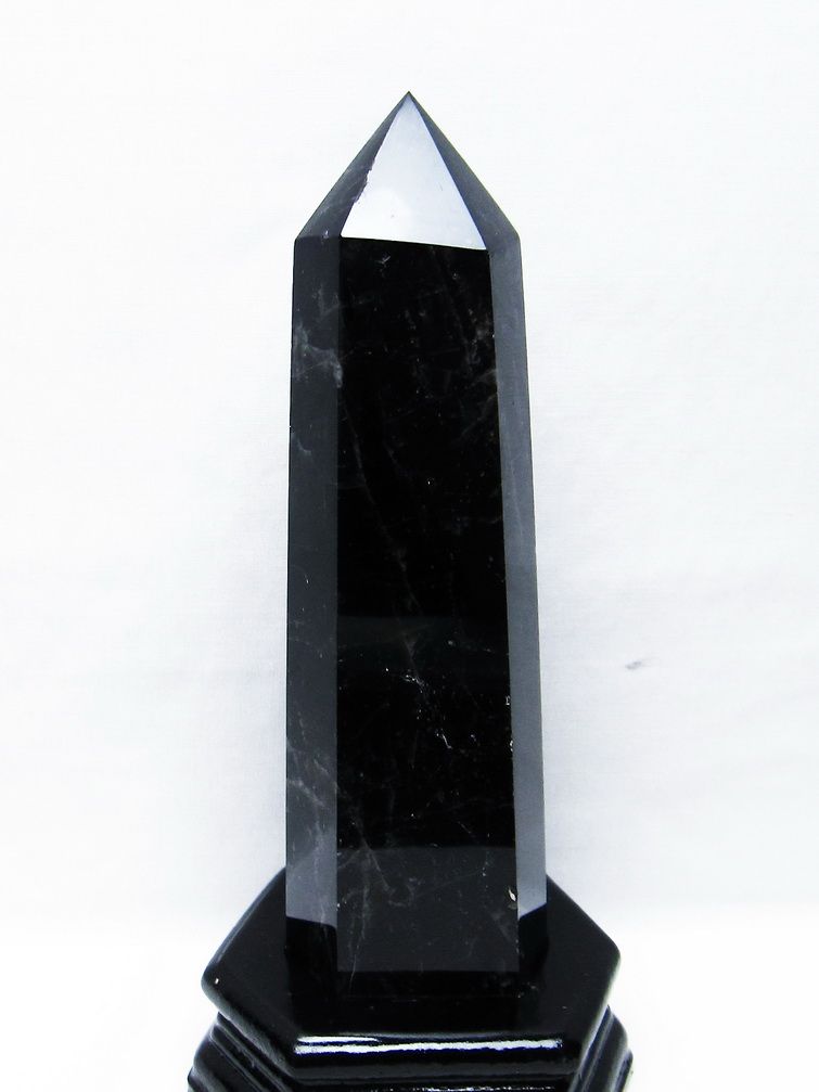 モリオン 純天然 黒水晶 六角柱[T43-8219]