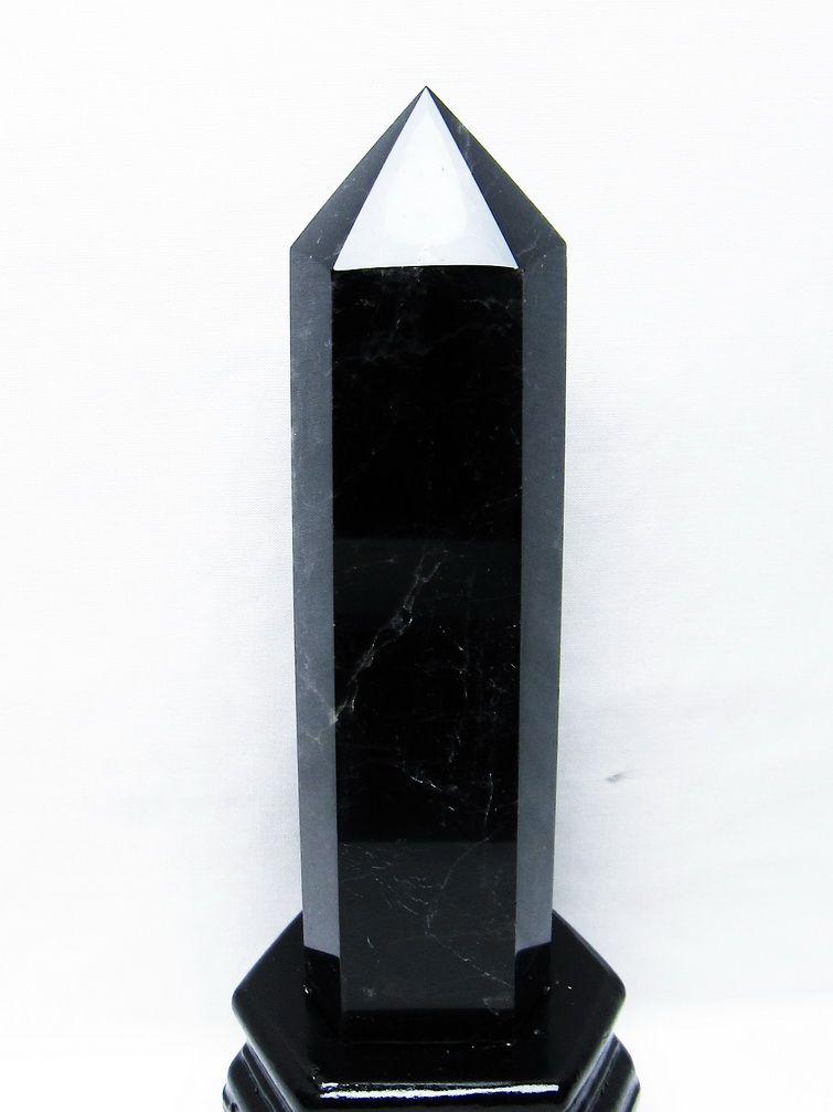 モリオン 純天然 黒水晶 六角柱[T43-8223]