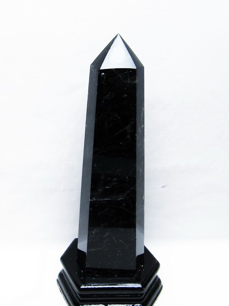 モリオン 純天然 黒水晶 六角柱[T43-8222]