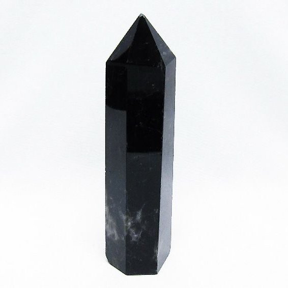 モリオン 純天然 黒水晶 六角柱[T43-8563]