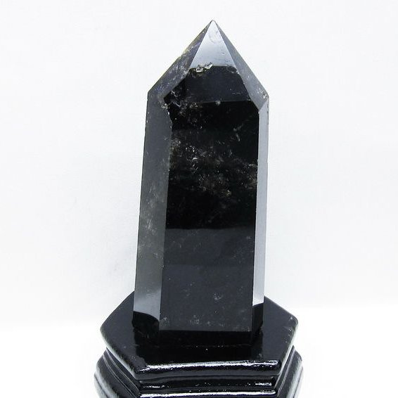 モリオン 純天然 黒水晶 六角柱[T43-8606]