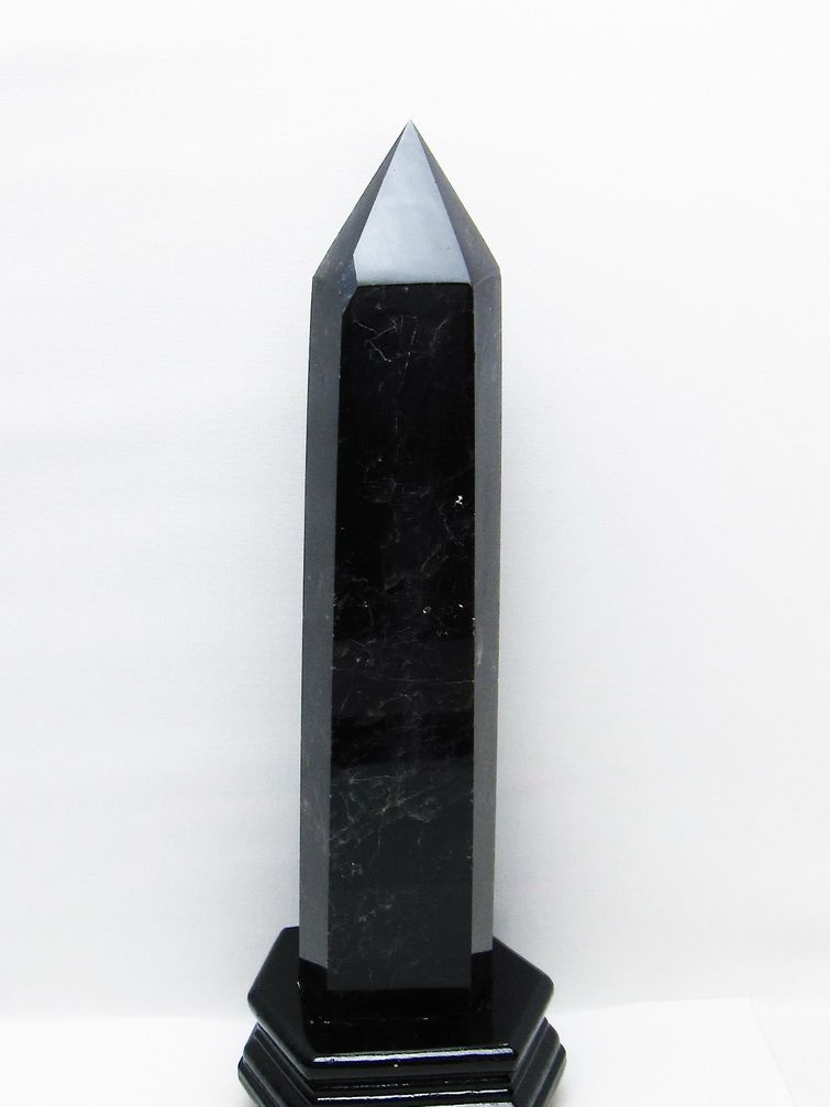 1.8Kgモリオン 純天然 黒水晶 六角柱 [t43-8683]