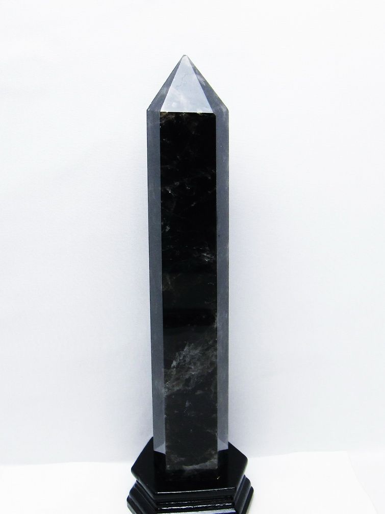 1.7Kgモリオン 純天然 黒水晶 六角柱 [t43-8796]