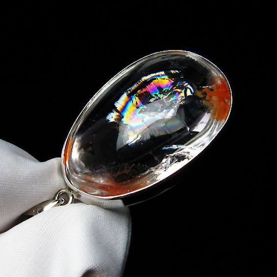 パワーストーン  アイリスクォーツ 虹入り レインボー水晶 ペンダント[T436-2165]