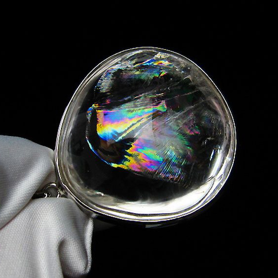 パワーストーン  アイリスクォーツ 虹入り レインボー水晶 ペンダント[T436-2220]