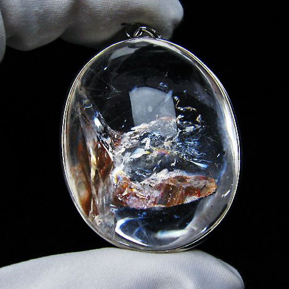 アイリスクォーツ 虹入り レインボー水晶 ペンダント[T436-2751]