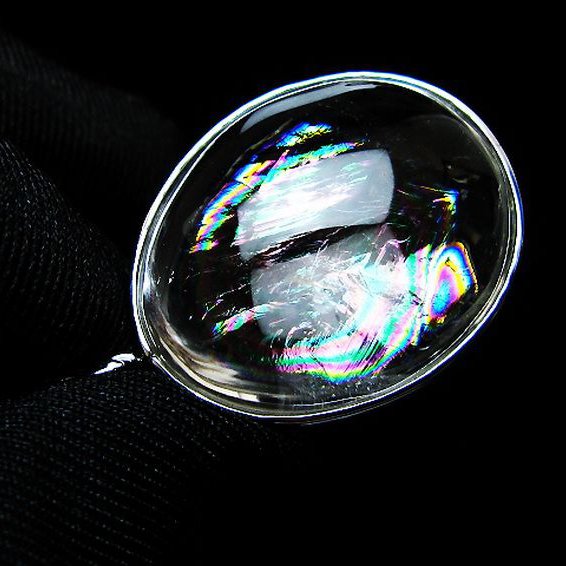 アイリスクォーツ 虹入り レインボー水晶 ペンダント [t436-3166]