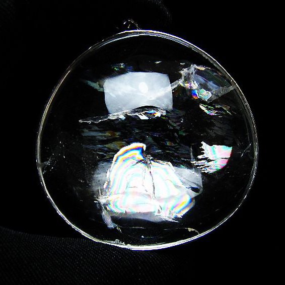 アイリスクォーツ 虹入り レインボー水晶 ペンダント [t436-3185]