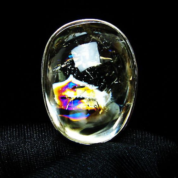 アイリスクォーツ 虹入り シトリン水晶　ペンダント [t436-3192]