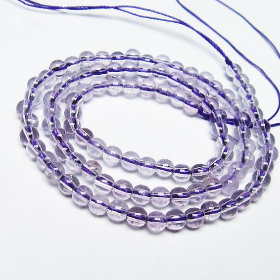 アメジスト一連 4mm  ビーズ [t438-5258]