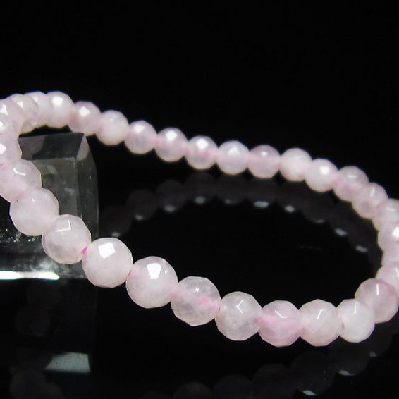 ローズクォーツブレスレット6mm[T446-1649]