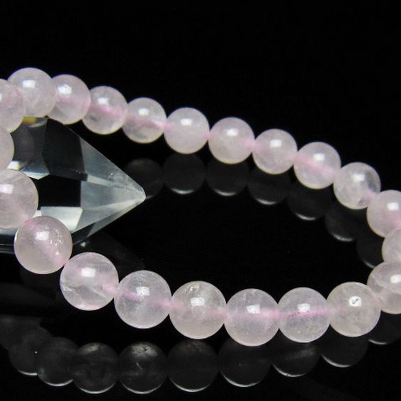 ローズクォーツブレスレット 9mm [t446-2887]